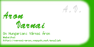 aron varnai business card