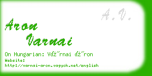 aron varnai business card